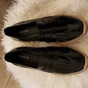 Patent Espadrille Loafer Black size 12